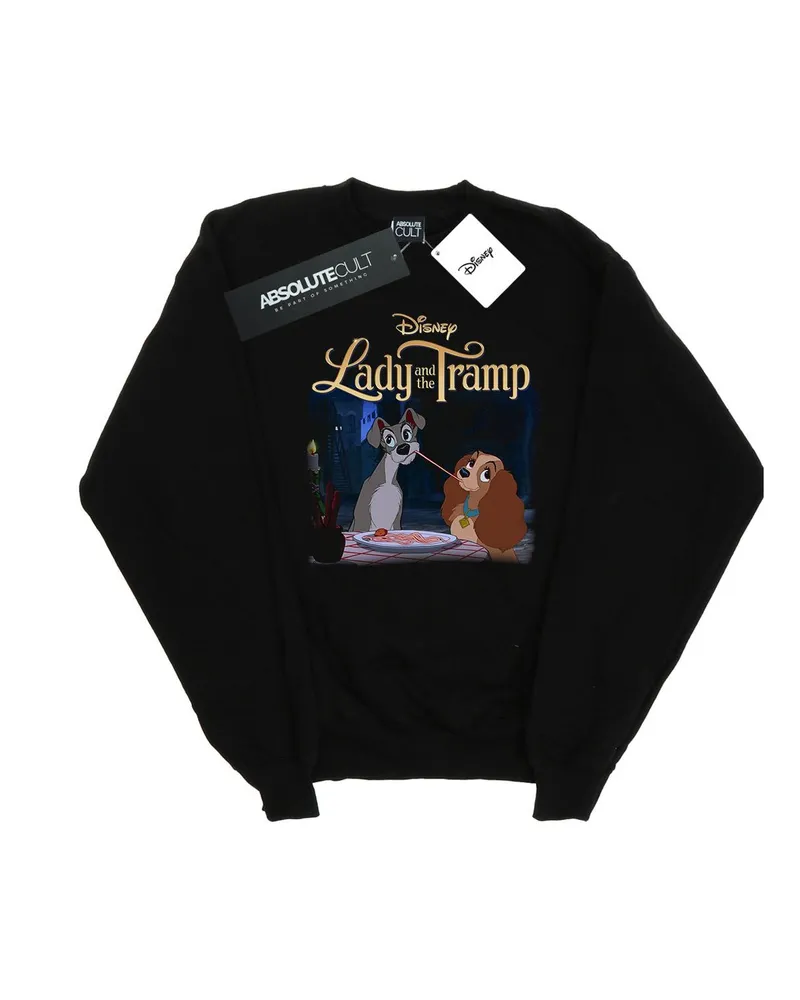 Disney Lady And The Tramp Homage" Sweatshirt für Damen (Schwarz Schwarz
