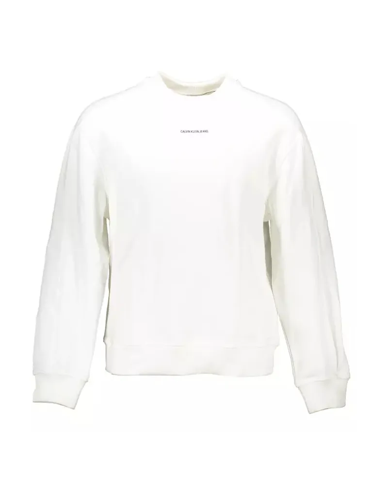 Calvin Klein Pullover mit Rundhalsausschnitt im minimalistischen Stil Weiß