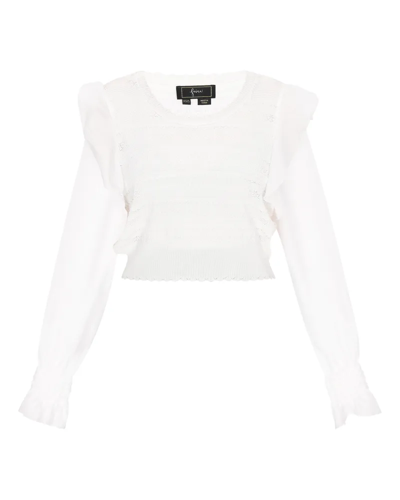 FAINA Pullover Frauen cremefarben Wollweiß