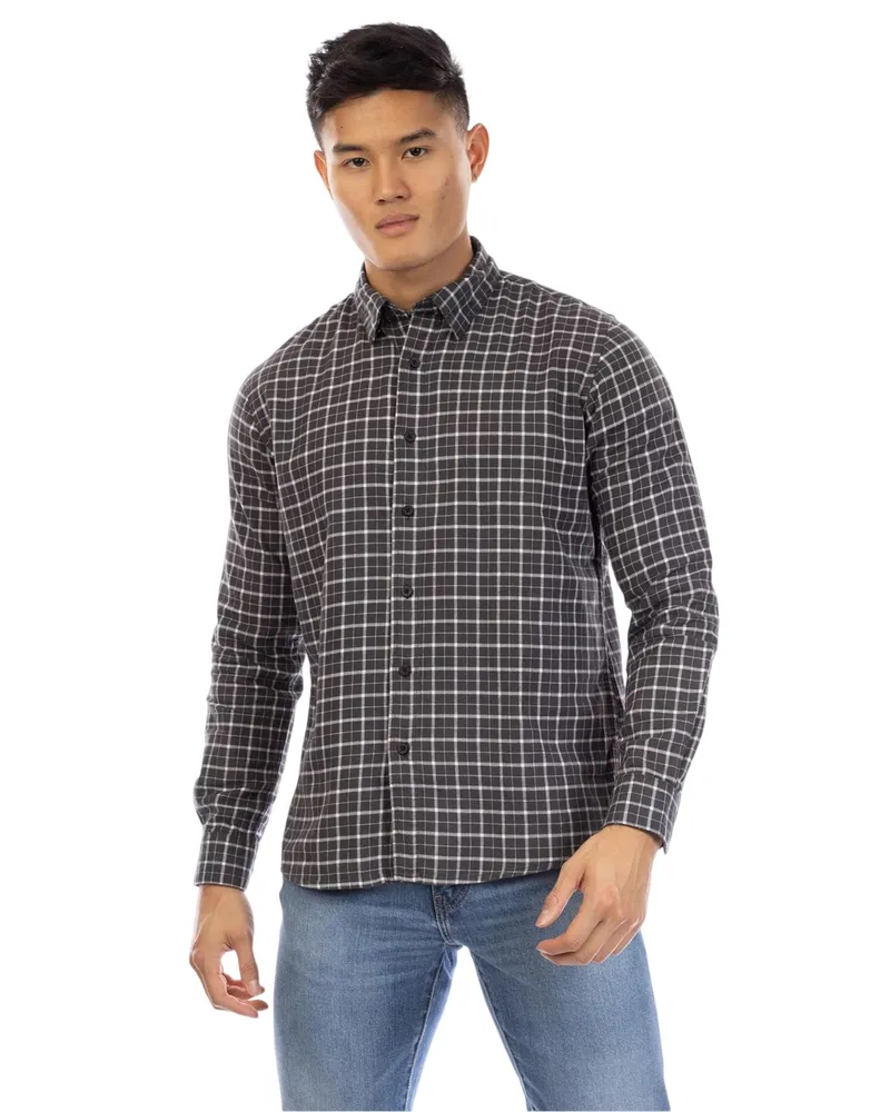 Peter Werth Kiplin" Button-Down-Hemd für Herren, Langärmlig (Bunt Grün