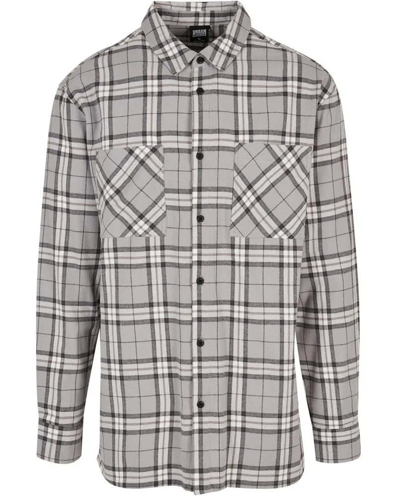 Urban Classics Hemd Lang für Herren (Grau/Schwarz Grau