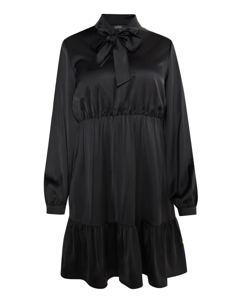 Usha Midikleid mit Volant Damen schwarz Schwarz