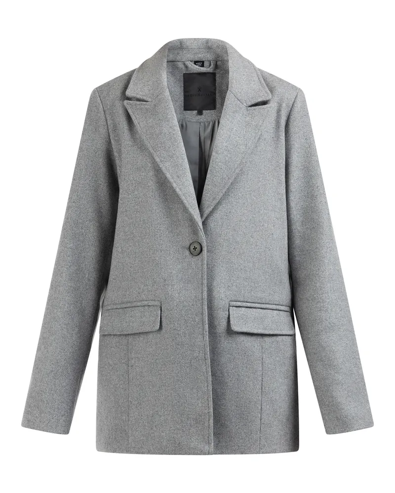 DreiMaster Langer Blazer aus Wollgemisch Damen Grau Melange Grau
