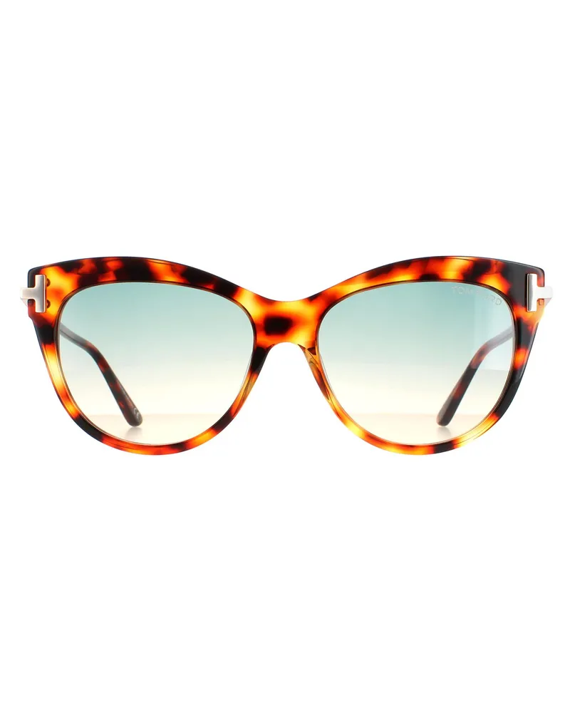 Tom Ford Cat Eye Damen Havanna Grün Farbverlauf Kira FT0821 Braun