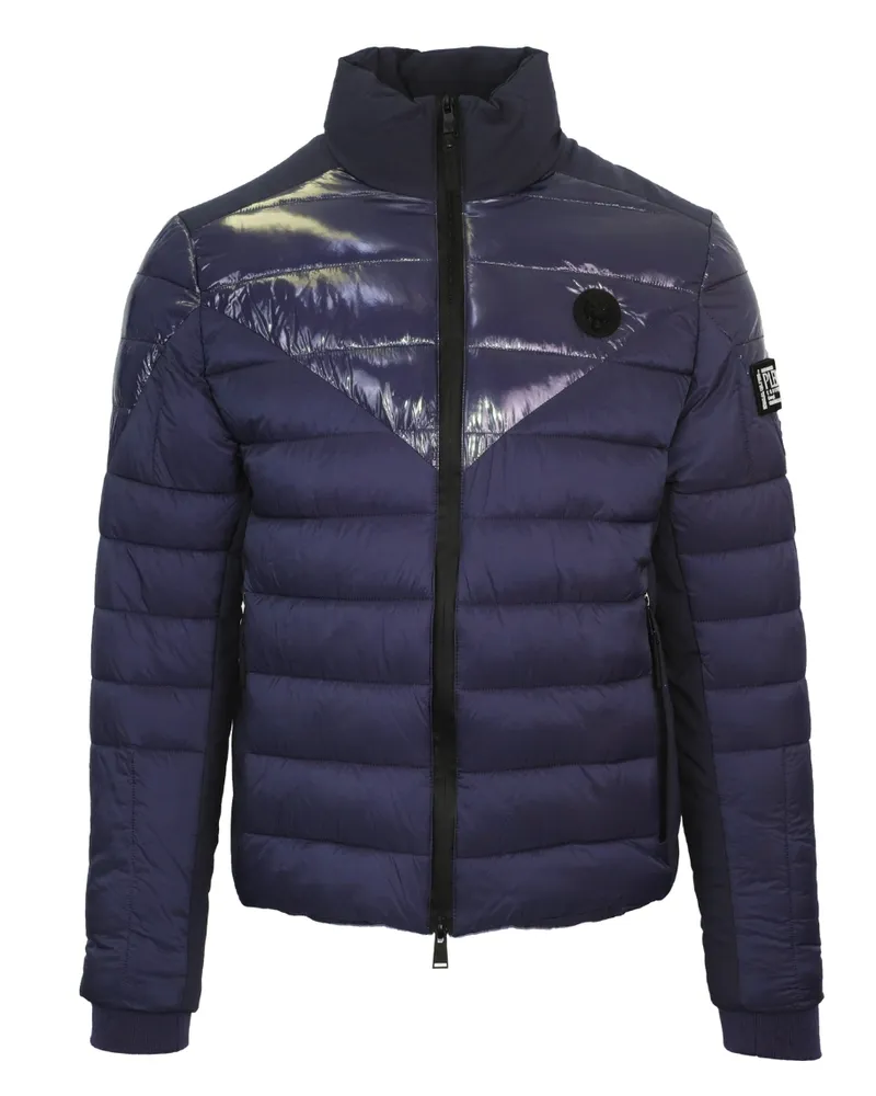 Philipp Plein Schlichte gesteppte Jacke in Marineblau Blau