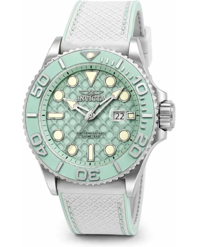 Invicta Grand Diver 51083 Herrenuhr - Quarzwerk - Edelstahl mit blauem Zifferblatt - 48 mm Silber