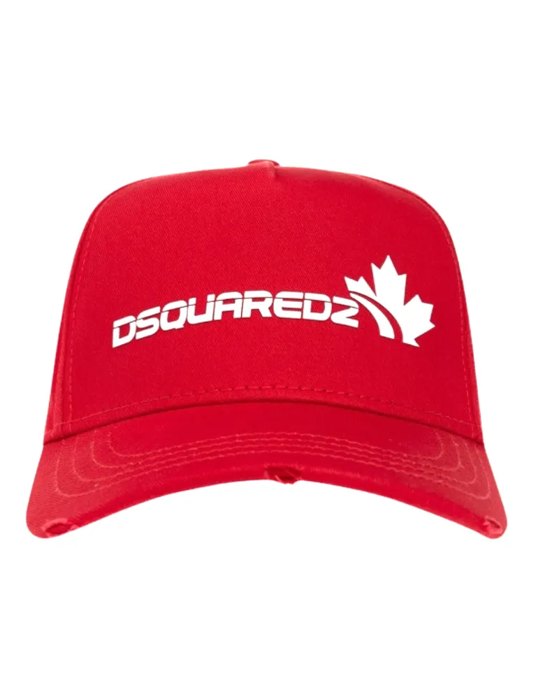Dsquared2 Weiße Logo-Familie Hut - Rot Rot