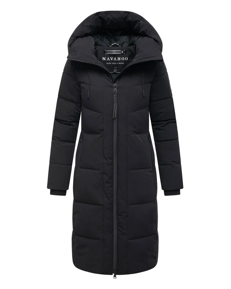 NAVAHOO Damen Winter Steppmantel SCHOKOKUSS – elegant, warm & funktional Schwarz