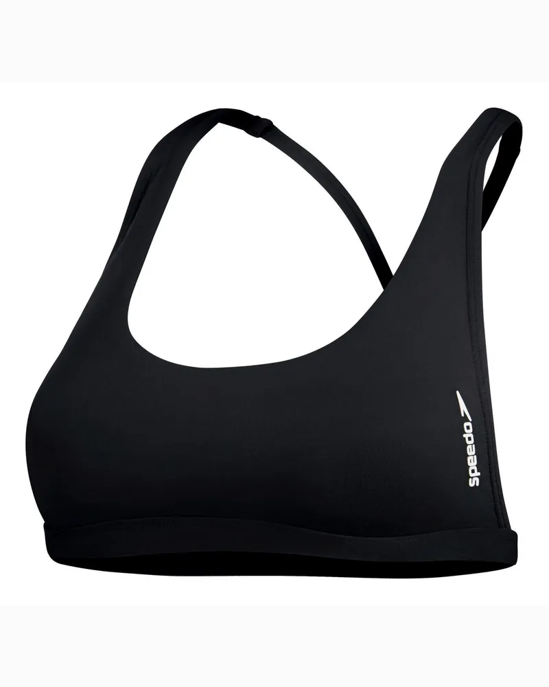 Speedo Bikini Oberteil für Damen, Runder Auschnitt (Anthrazit Grau