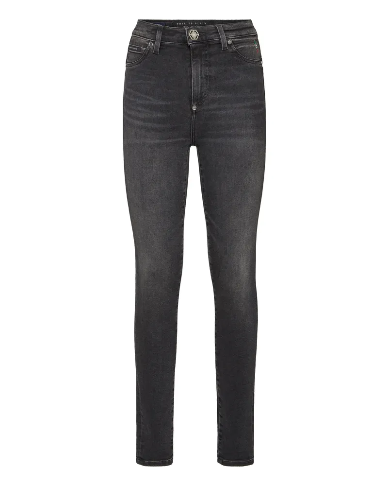 Philipp Plein Jeggings Mit Hoher Taille Blau