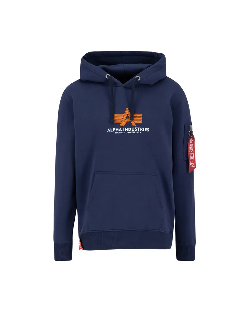 Alpha Industries Basic Big Logo Rubber Hoodie Marineblau
