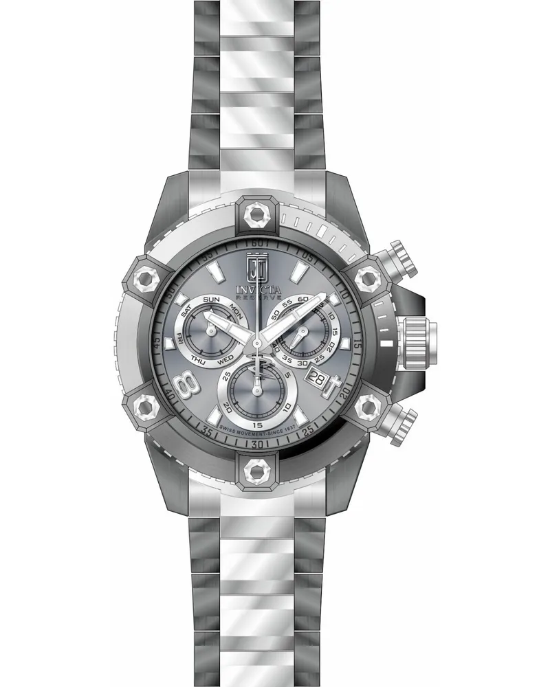 Invicta Jason Taylor 51274 Herrenuhr - Quarzwerk - Edelstahl mit grauem Zifferblatt - 50 mm Grau