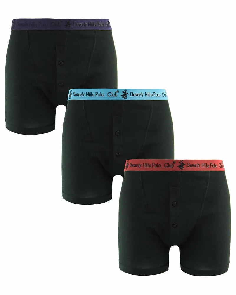 Beverly Hills Polo Club Herren 3er-Pack Boxershorts Schwarz