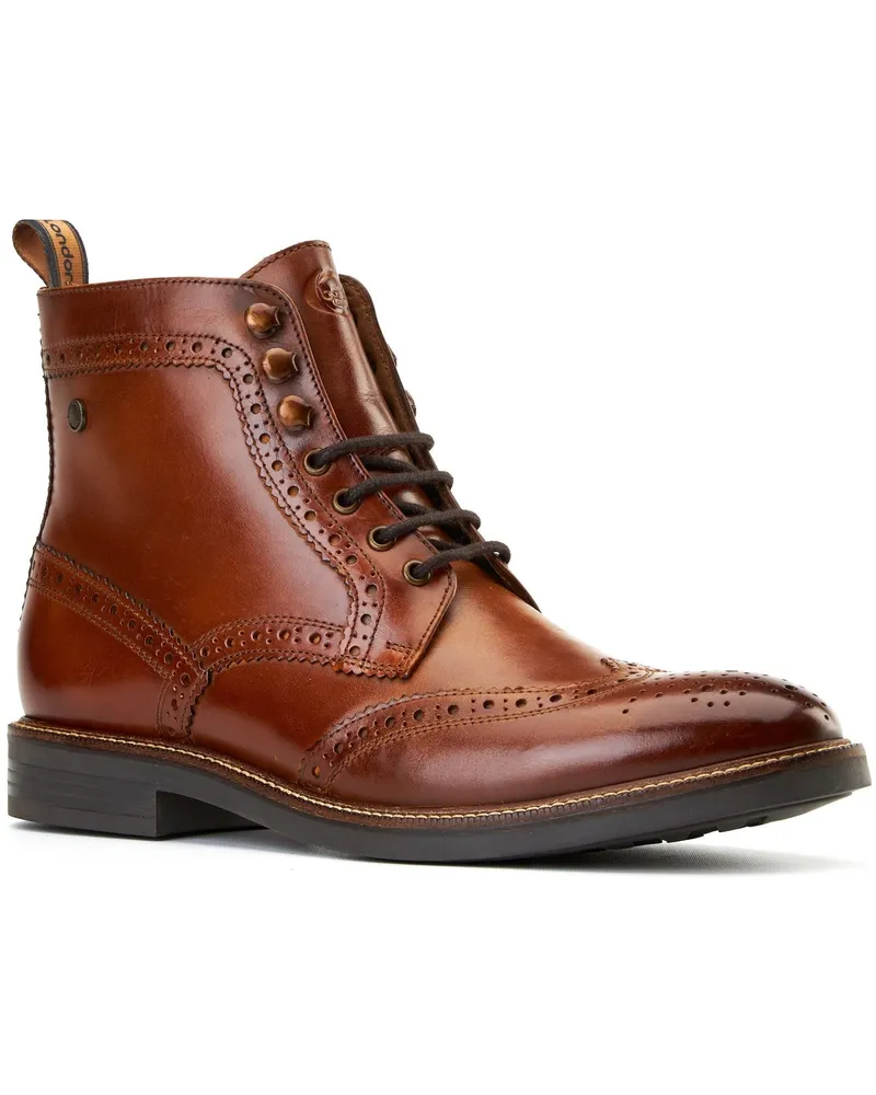 Base London Bristol Herren Brogues Aus Gebranntem Tan Leder Cognac