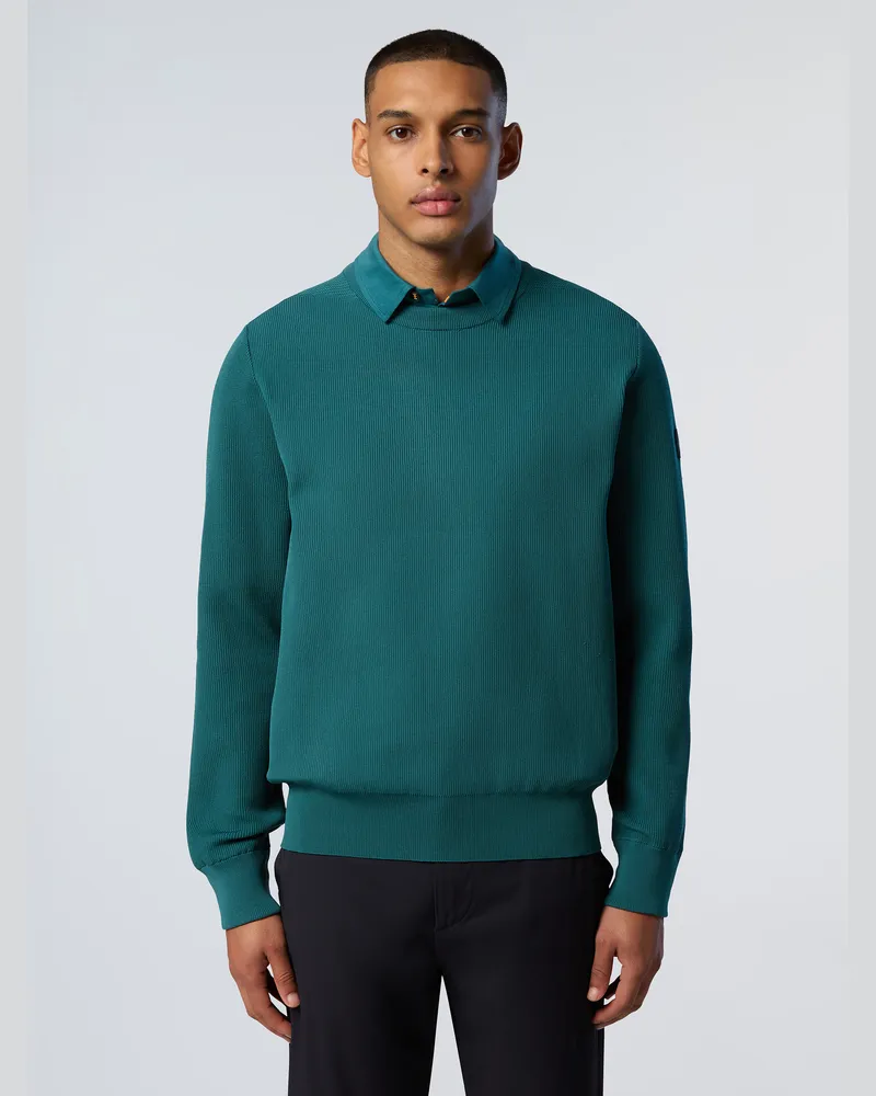 North Sails Pullover Technischer Strickausschnitt mit Rundhalsausschnitt Dunkelblau