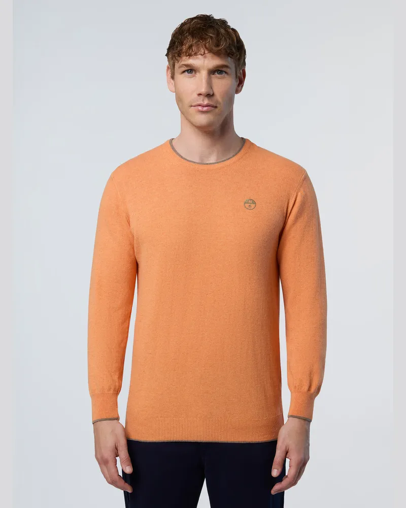 North Sails Pullover Rundhalsausschnitt mit gesticktem Logo Orange