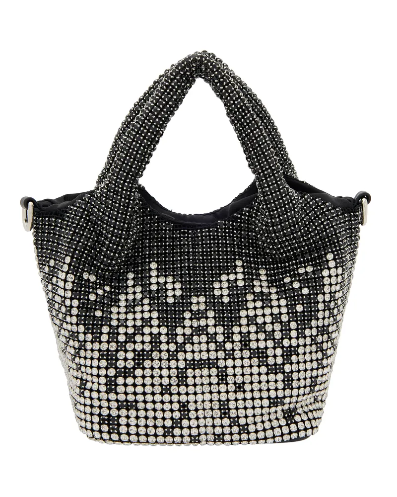 My Mo Handtasche Handtasche Frauen Schwarz Silber Schwarz