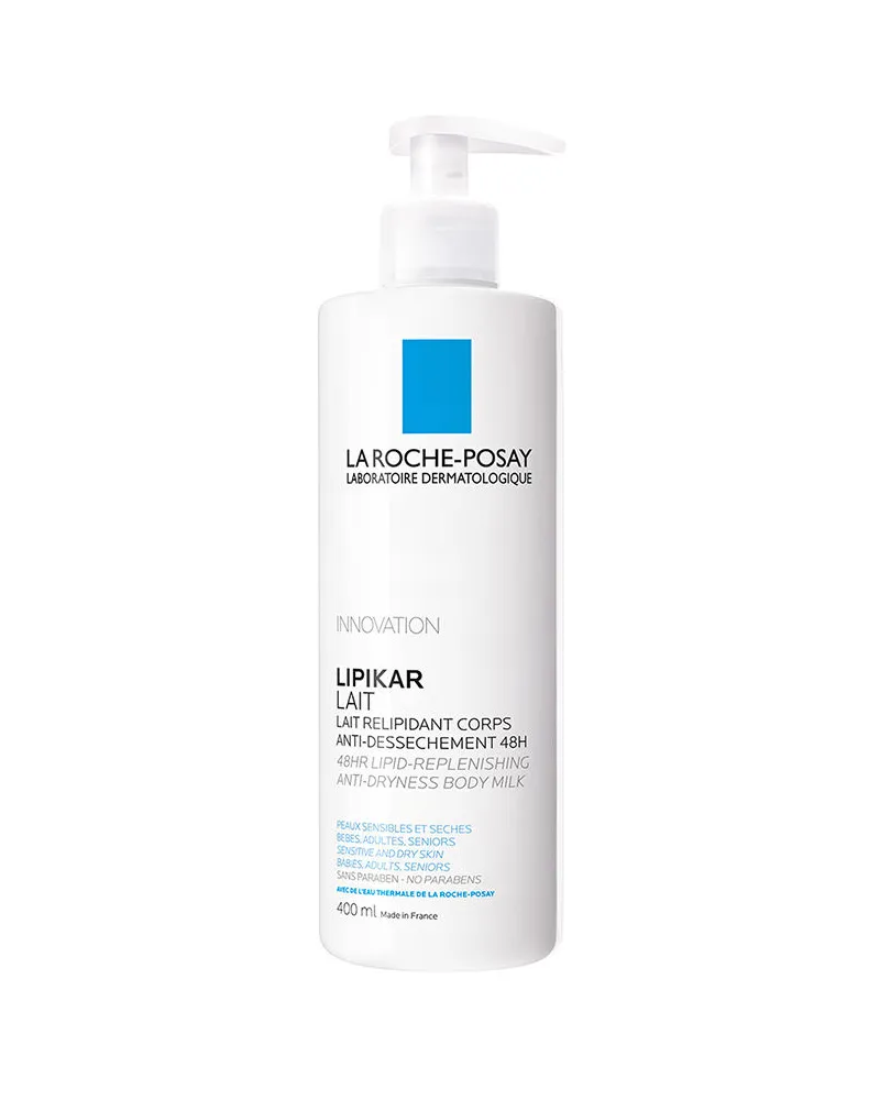LA ROCHE-POSAY Lipikar Lait Körpermilch, 48 h relipidierend und beruhigend für trockene Haut, 400 ml 