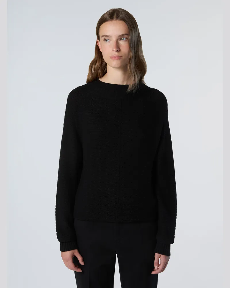 North Sails Pullover Sattelschulter mit Stehkragen Schwarz