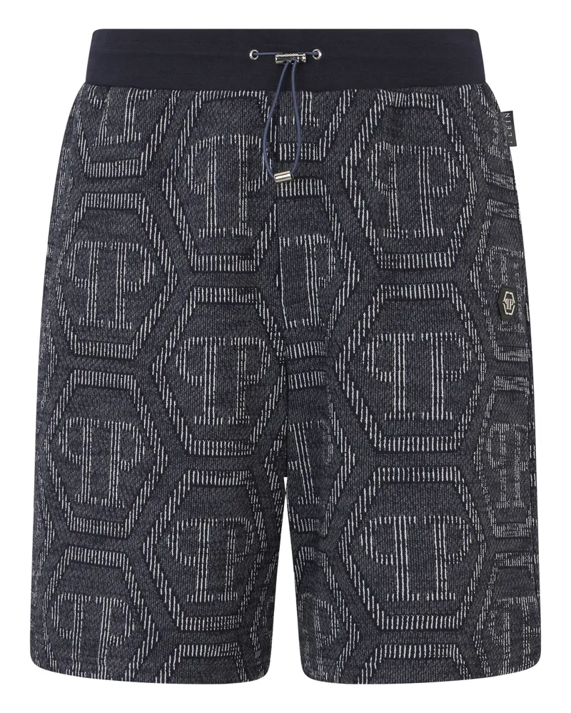 Philipp Plein Jacquard Shorts Monogram Dunkelblau