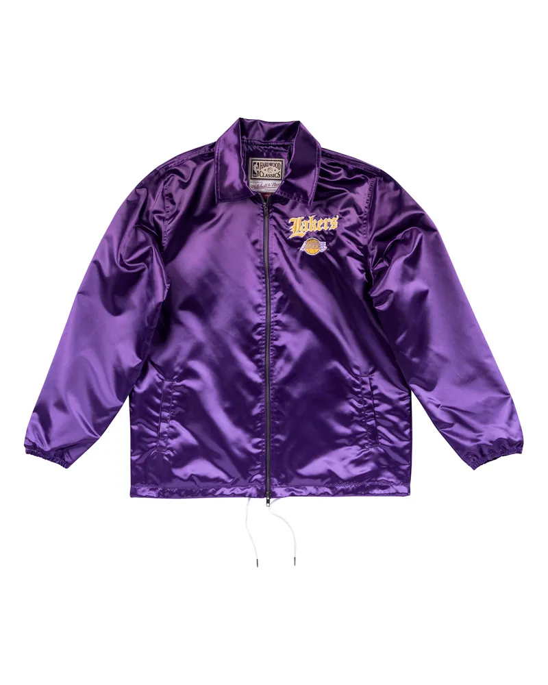 Mitchell & Ness Los Angeles Lakers NBA Old English verblasste Satinjacke Lila