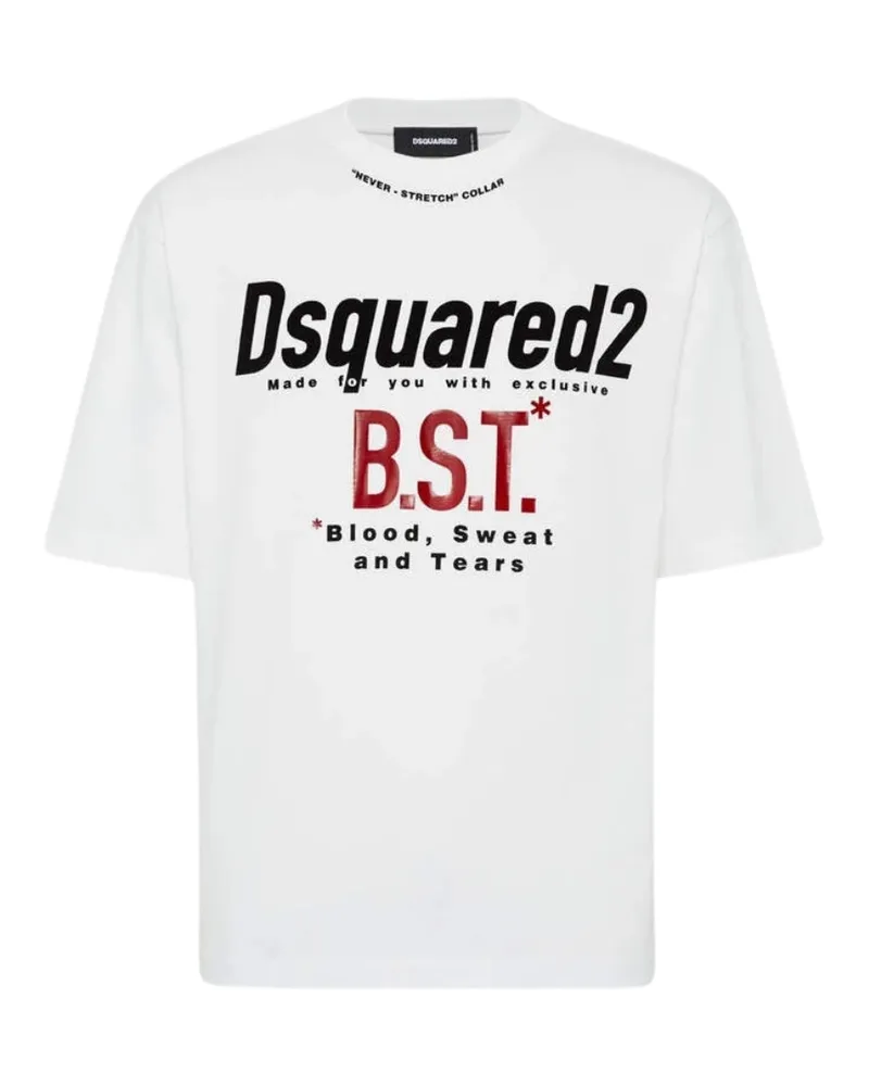 Dsquared2 Bloody Sweat Tears Weißes T-shirt Weiß