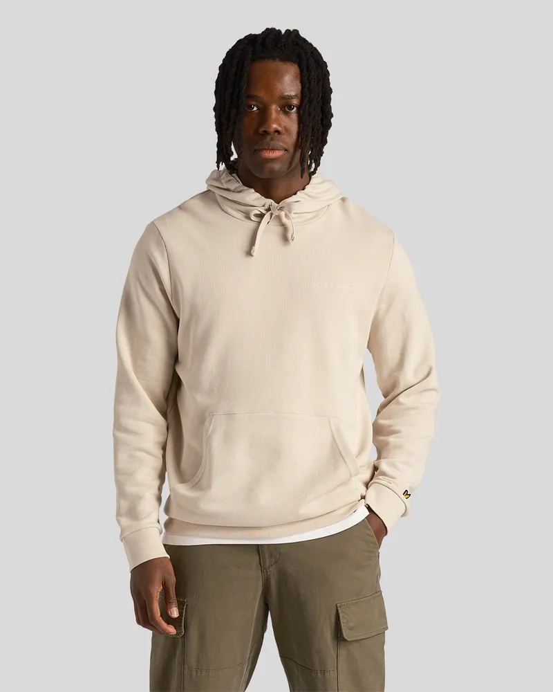 Lyle & Scott Herren Loopback Bestickter Hoodie in Cove Beige