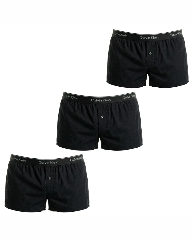 Calvin Klein 3er-Pack Legere Baumwoll-Boxershorts Classics NB4005A - Schwarz Schwarz