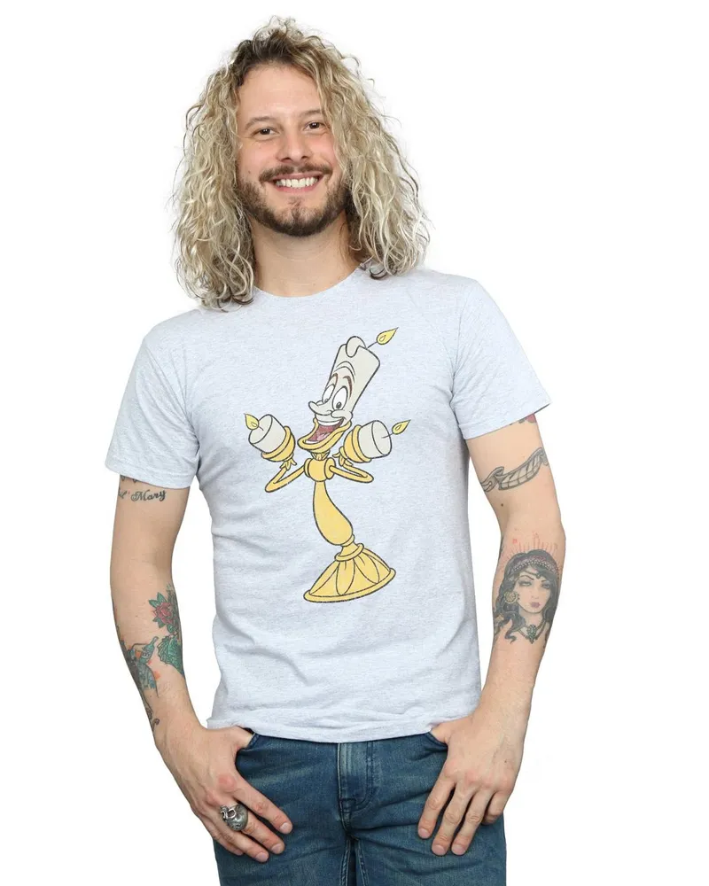 Disney Beauty And The Beast" T-Shirt für Herren (Grau Hellgrau