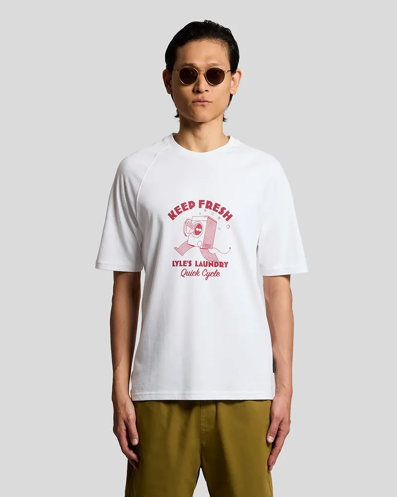 Lyle & Scott T‑Shirt mit Brustgrafik - Weiß Weiß