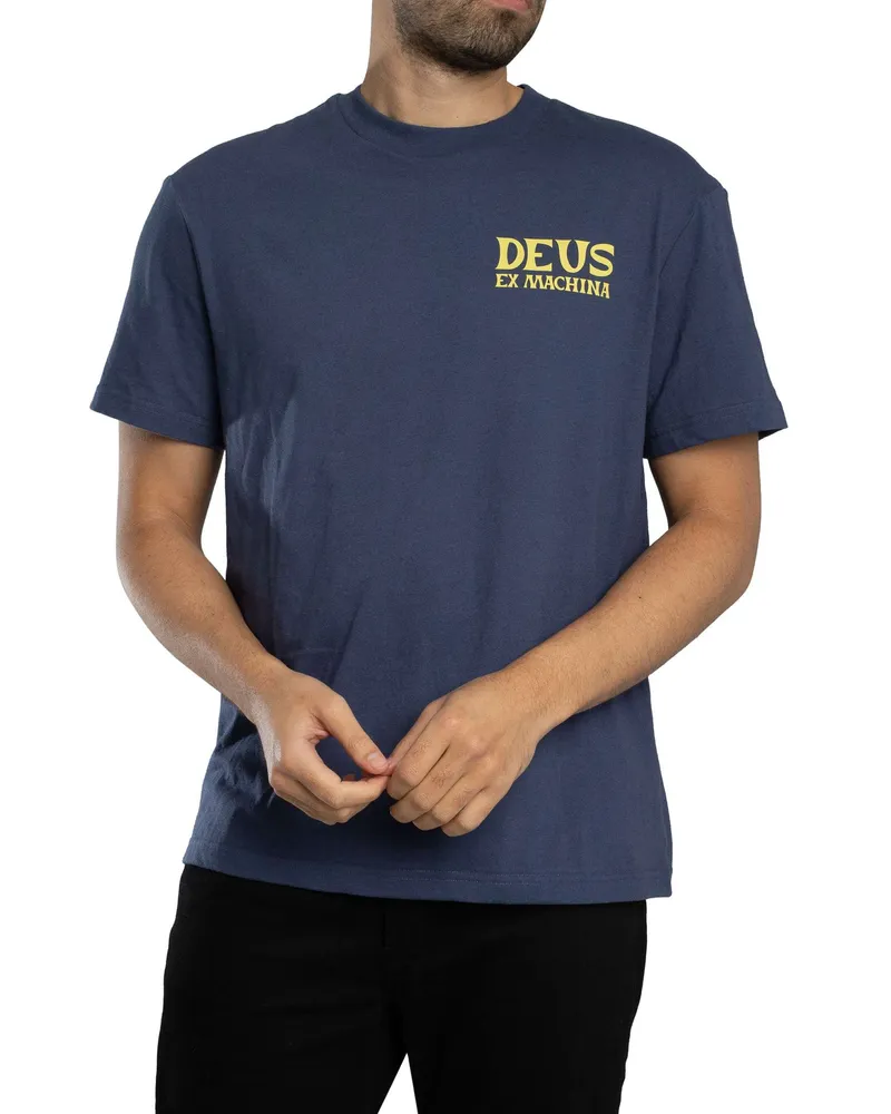 Deus Ex Machina Chinook Rückengrafik-T-Shirt, Blau Blau