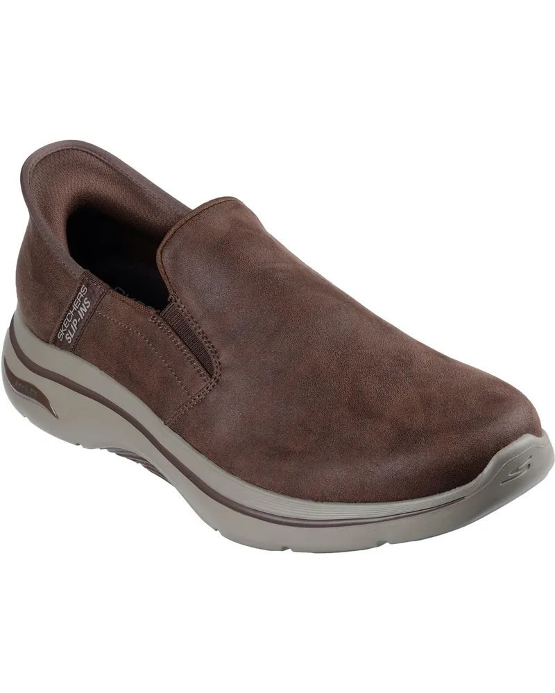 Skechers Go Walk Arch Fit 2.0 Quest Textile Herren Turnschuhe In Braun Braun