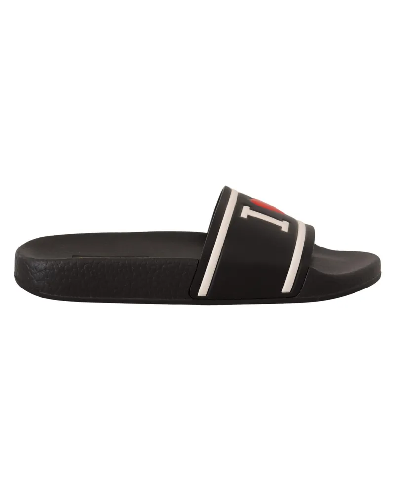 Dolce & Gabbana I Love Slides Herrenslides - Schwarz Schwarz