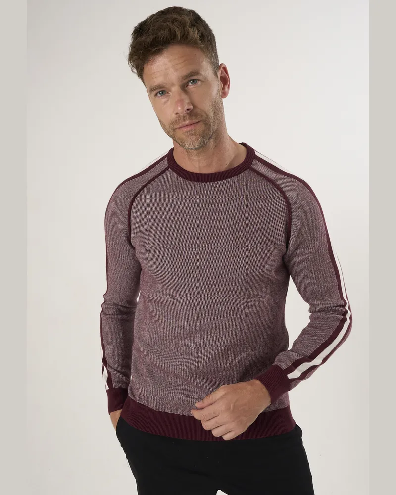 Felix Hardy Pullover Basic-Pullover Mit Rundhalsausschnitt Bordeaux