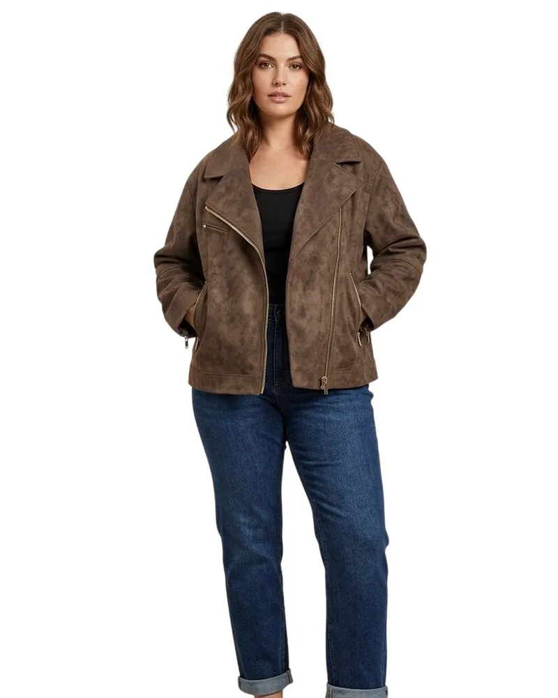 Kangol Jacke für Damen, Mit Reißverschluss, Regulär (Braun Braun