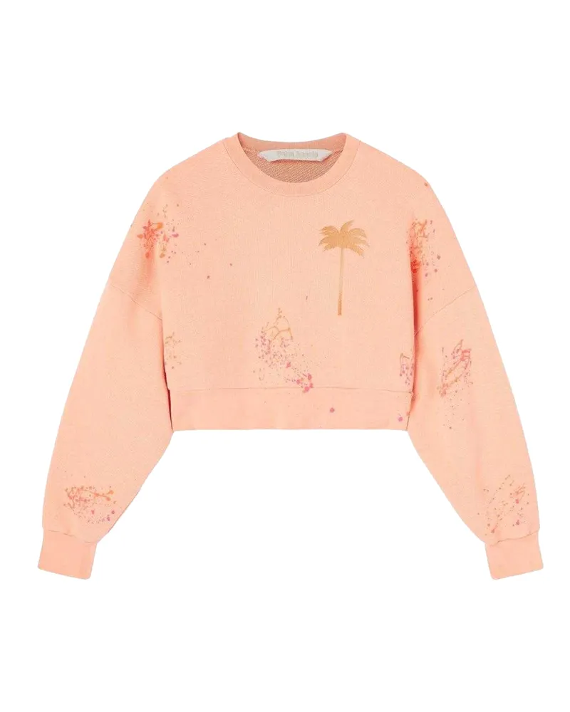 Palm Angels Sweatshirt für Damen, kurz geschnitten (Pink Rosa
