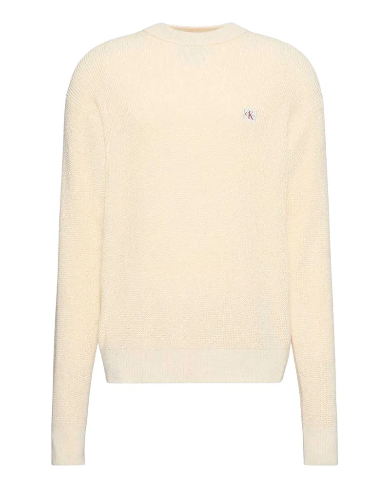 Calvin Klein Pullover für Herren, Rundhalsausschnitt (Kattun Weiß