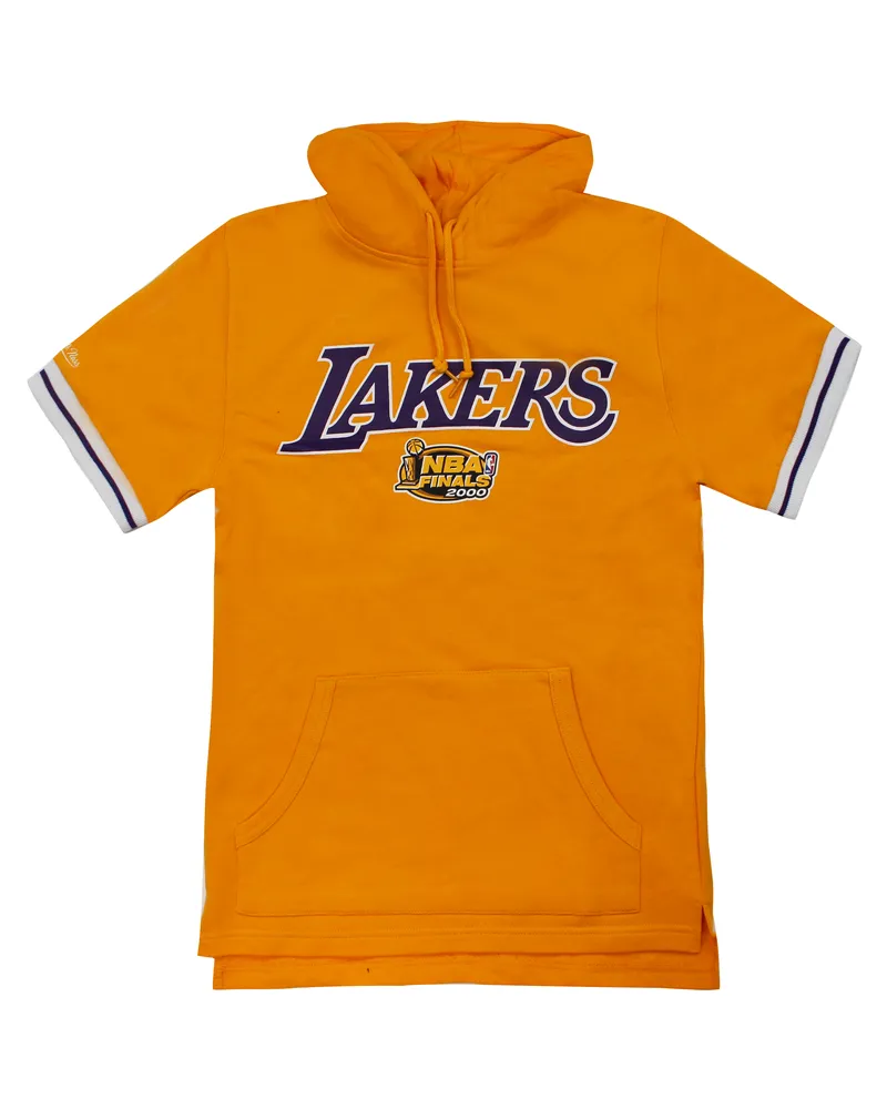 Mitchell & Ness La Lakers NBA Französisch Terry Mens Hooded T-Shirt Gelb