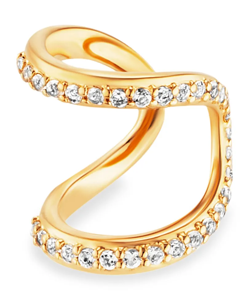 cai Ear Cuff 925 Silber gelb vergoldet Topas weiß Gold