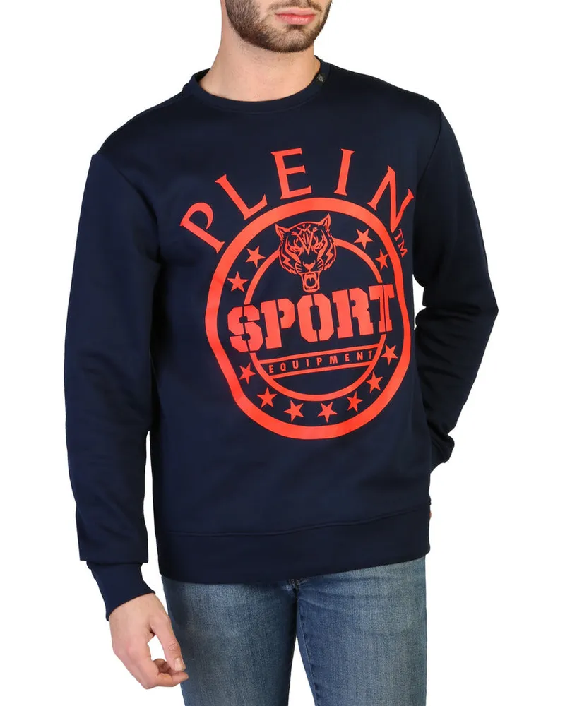Philipp Plein Herren blauer Baumwollpullover Schwarz