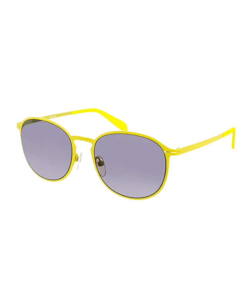 Calvin Klein CK2137S Damen-Sonnenbrille aus Metall in ovaler Form Gelb