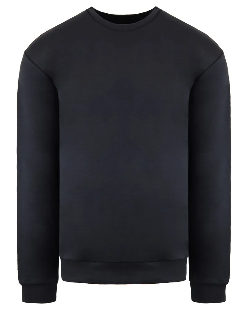Emporio Armani Herren gewaschener schwarzer Pullover Schwarz