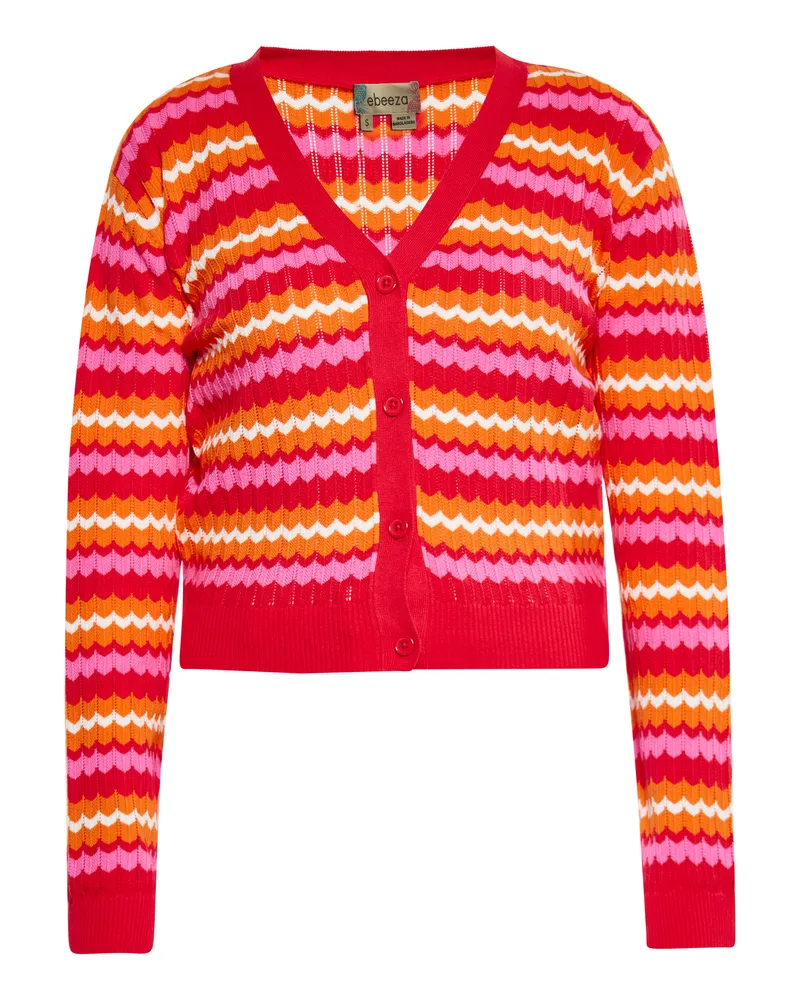 My Mo Strickjacke Frauen Rot Mehrfarbig Mehrfarbig
