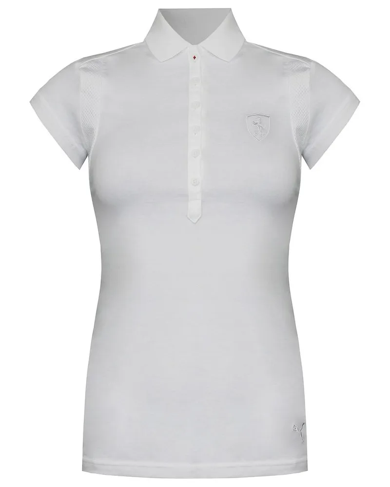 Puma x Scuderia Ferrari Damen Weißes Polohemd Weiß