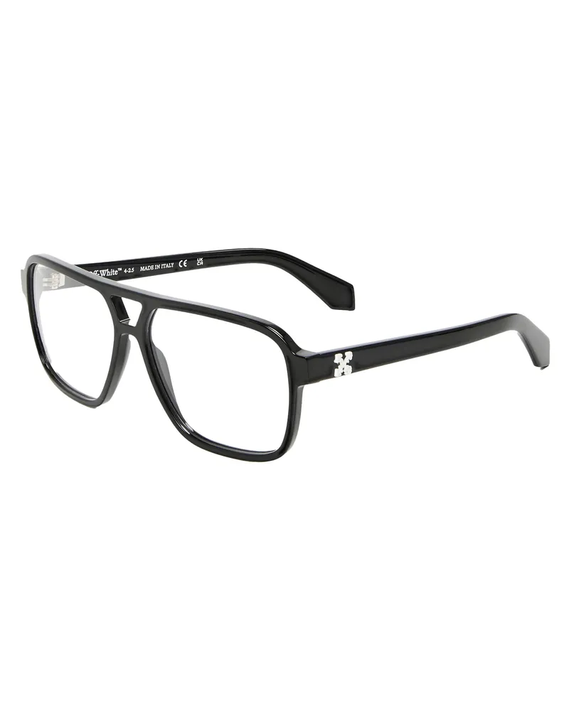 OFF-WHITE Off White - "Style 81 l" Logo-Sonnenbrille für Herren, Azetat (Schwarz Schwarz
