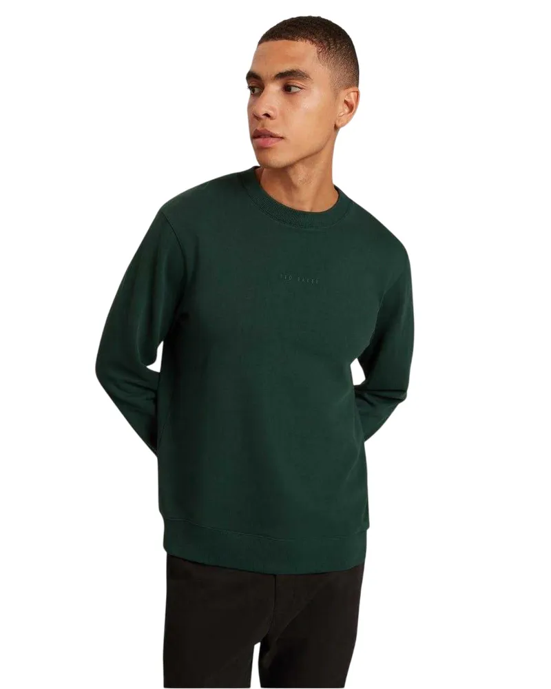 Ted Baker Sweatshirt für Herren, Rundhalsausschnitt (Grün Grün