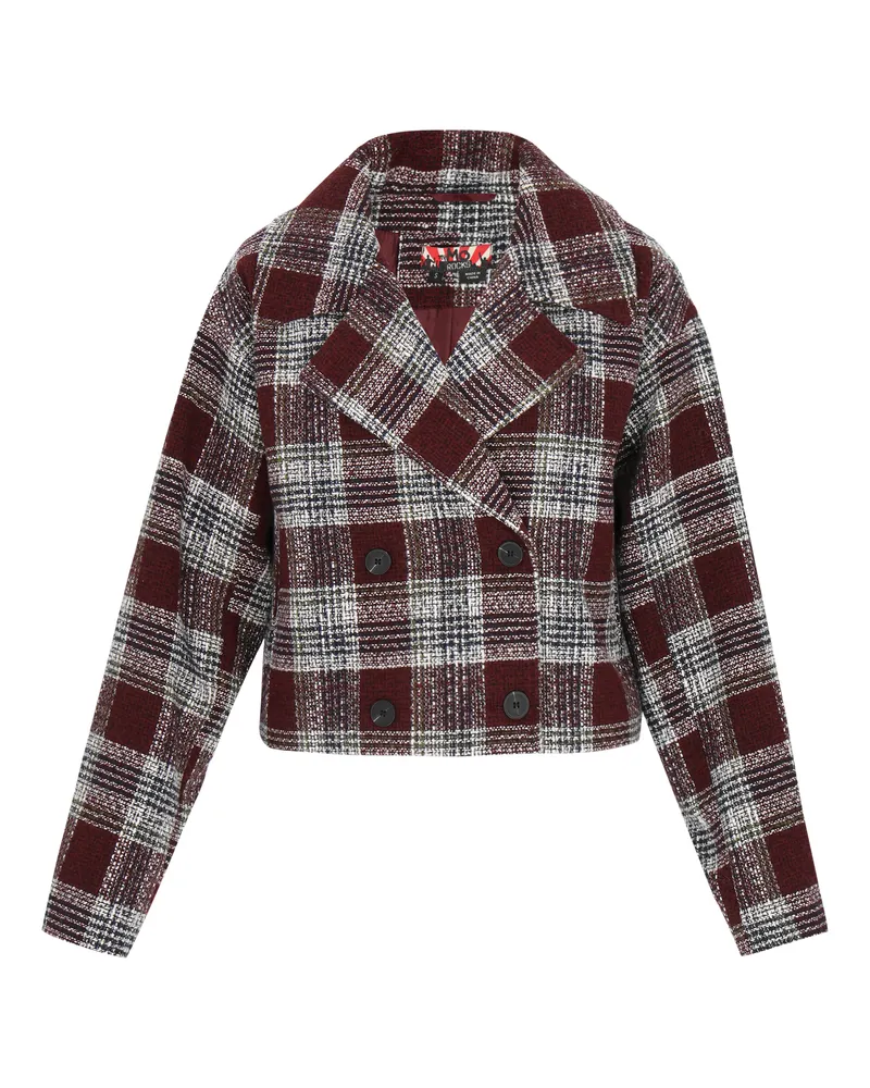 My Mo Jacke Frauen Burgunderrot kariert Bordeaux