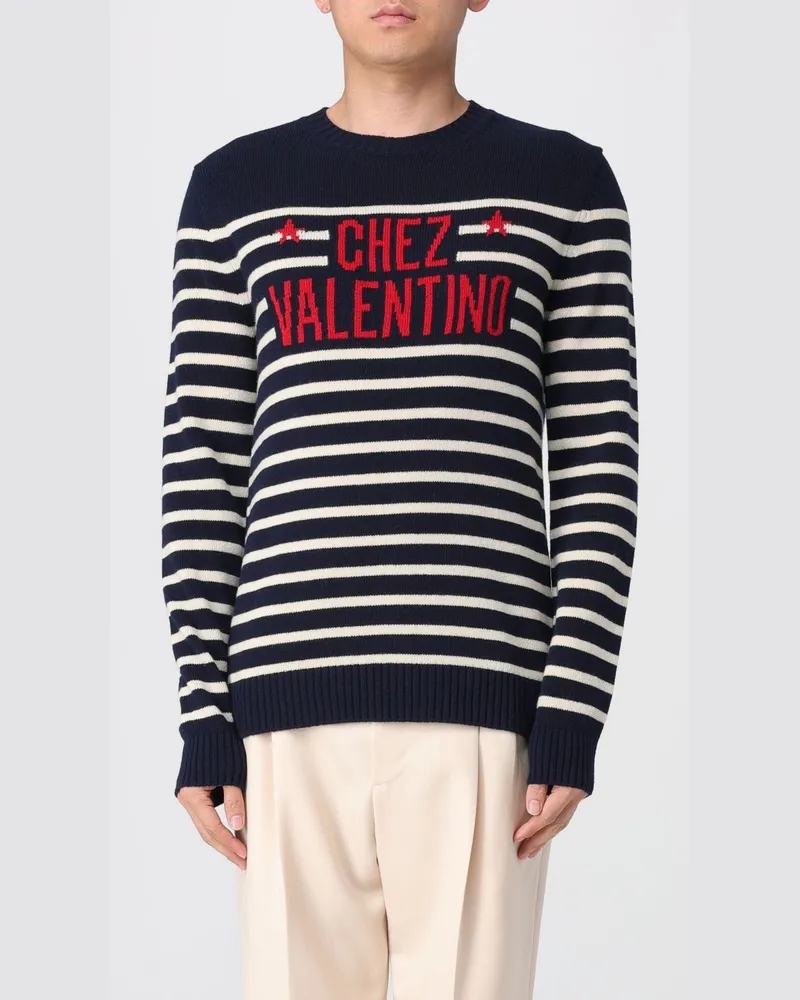 Valentino Garavani Gestreifter Pullover - Marineblau Marineblau