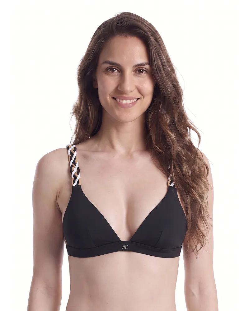 HUGO BOSS Bikini-Oberteil für Frauen mit geflochtenen Trägern 50561291 Schwarz
