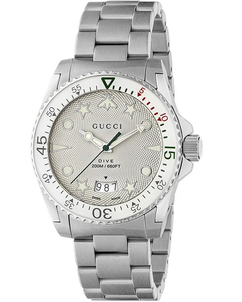 Gucci YA136336 Unisex-Tauchuhr aus Edelstahl Silber